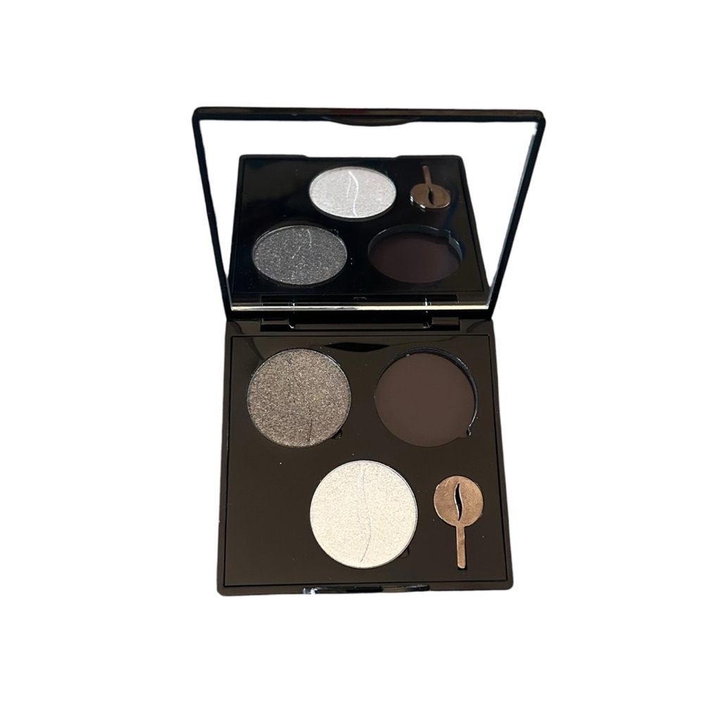 Sephora Custom Colorful Eyeshadow Case + 2 Shadows Black & Silver Refillable